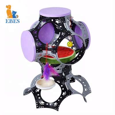 EBES New design modern plastic pet castle house tunnel cubes tower condo cat climb modular tree toy