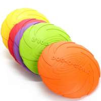 Promotional rubber pet training saucer  interactive toy outdoor floating water saucer dog flying disc