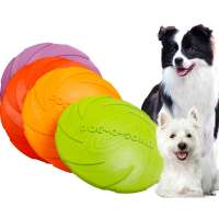 D-417 Dogs 15/18cm Training Toys Molar Bite Resistance Silicone Pet Dog Flying Puppy Disc